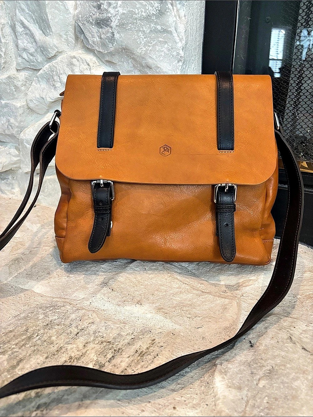 in Pell Leather Backpack in Brown & Black